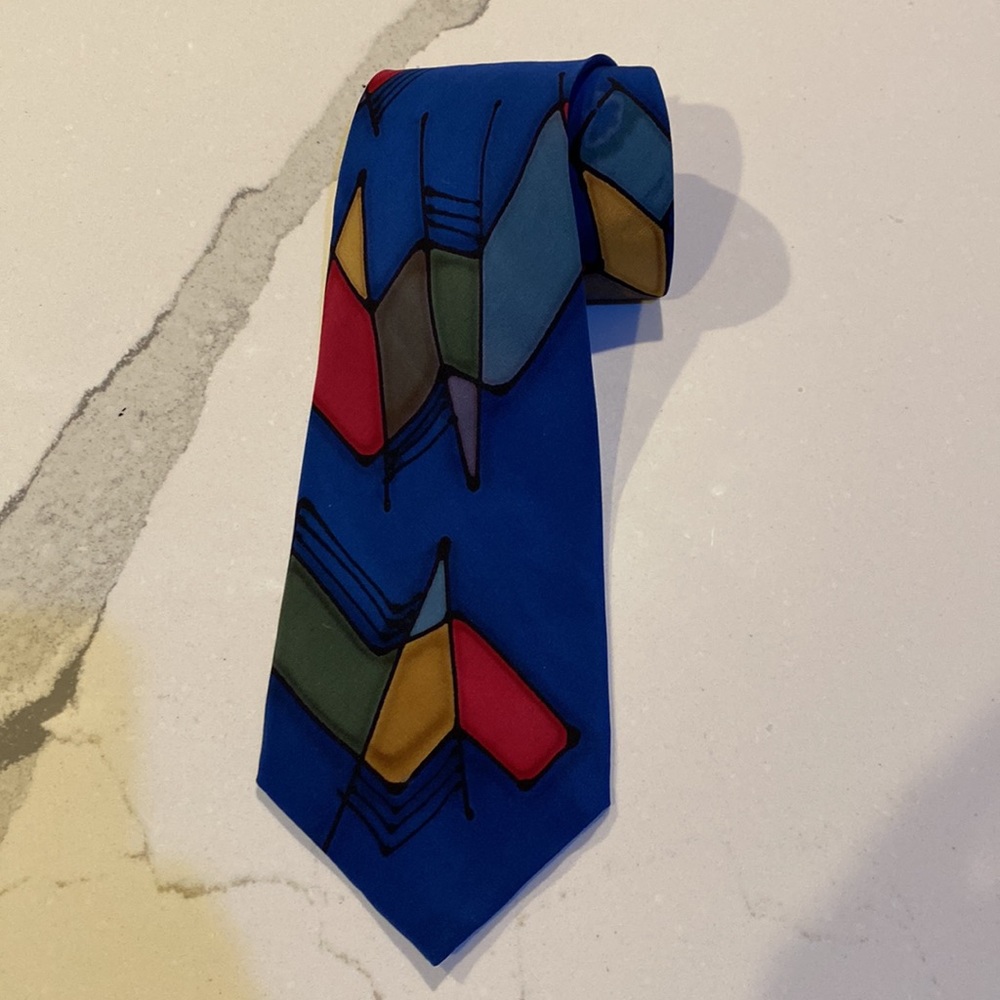 Robert Daskal Handpainted Silk Tie Hand Sewn in USA